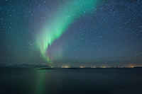 Aurore Boréale au dessus des Iles Lofoten (Norvège)