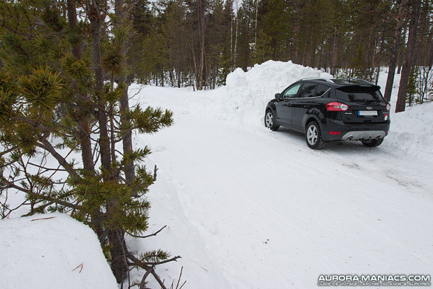 Première nuit de ce séjour dans le 4x4 (forêt de Kiruna, Suède)