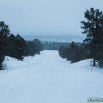 Laponie, routes finlandaises enneigées entre Nuorgam et Inari