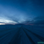 13h45, sur la route d'Alta à Hammerfest pendant la nuit polaire arctique