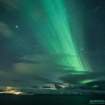 Aurore boréale au dessus de la mer de Norvège