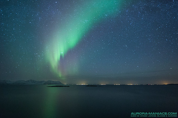 Aurores boreales dans les iles Lofoten