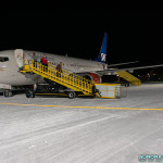 Avion SAS à l'arrivé, à l'aéeoport de Kiruna, Suède