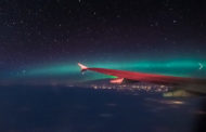Les aurores boréales à bord d'un avion